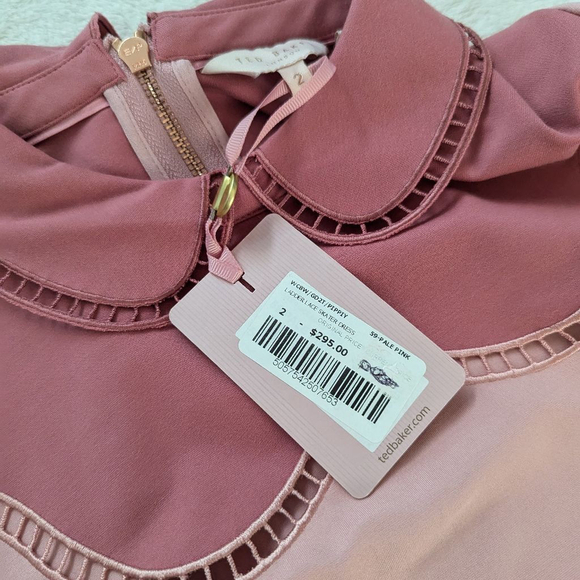 Ted Baker Pippiy Lace Ladder Pink Dress Pink - Ted Size 2 - New - Picture 7 of 16